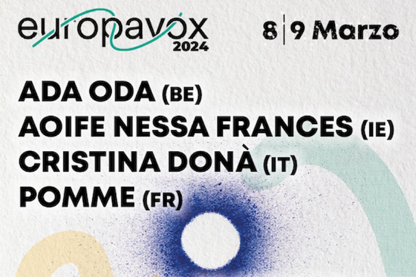 Estragon Club presenta EUROPAVOX: 8 e 9 marzo a Bologna, CRISTINA DONÀ (IT), POMME (FR), ADA ODA (BE) e RUMBA DE BODAS (IT) tra gli artisti in lineup.