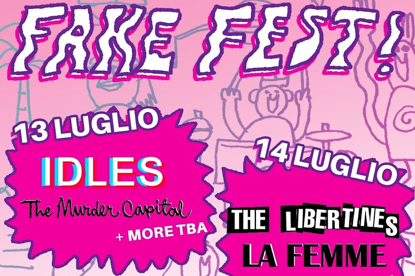 FAKE FEST • 13 e 14 luglio IDLES e THE LIBERTINES protagonisti del nuovo boutique fest sulle spiagge di Bellaria Igea Marina (RN)