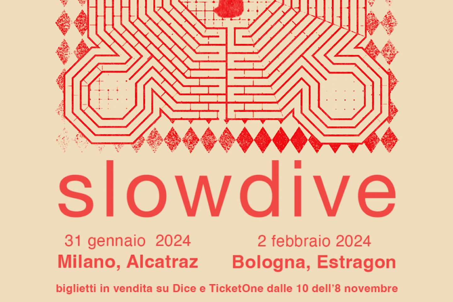 SLOWDIVE live in Italia per due concerti: il 31 gennaio all’Alcatraz di Milano e il 2 febbraio all’Estragon di Bologna.