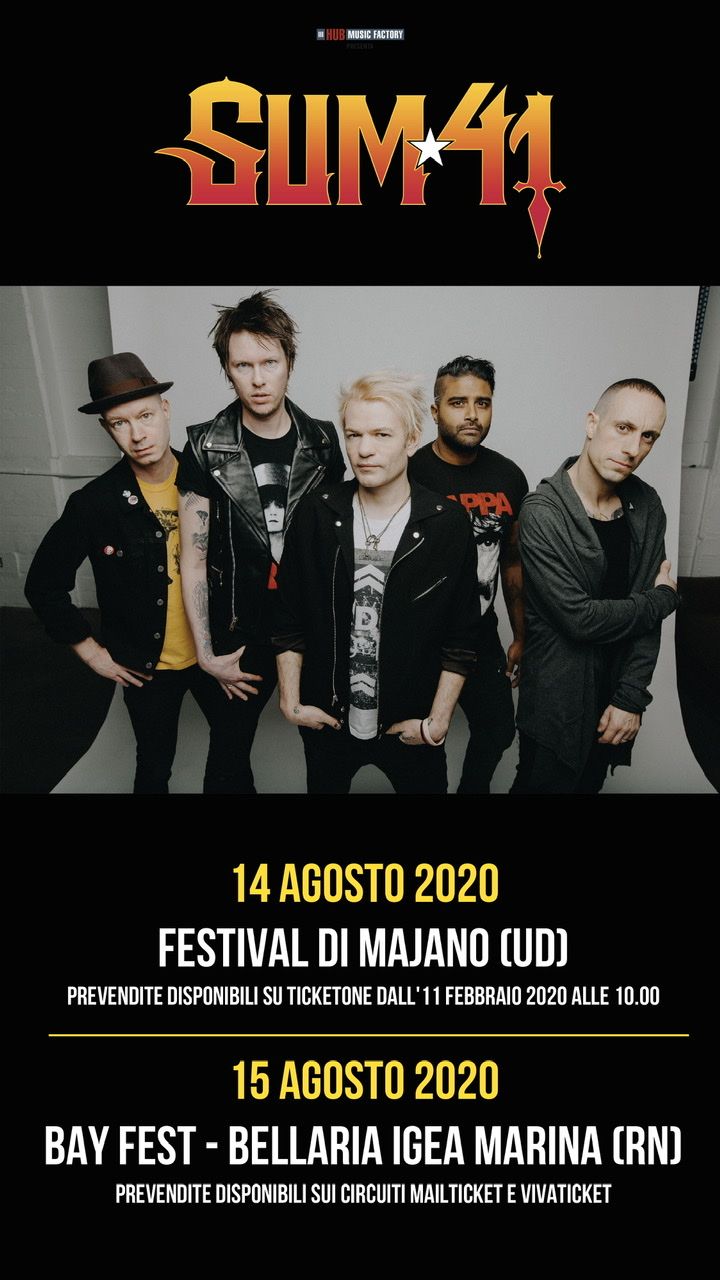 SUM 41 • DUE APPUNTAMENTI IN ITALIA AD AGOSTO!